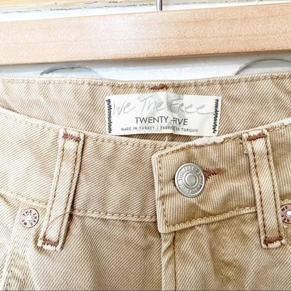 Free People Dakota Straight Leg Jeans Khaki sz 25